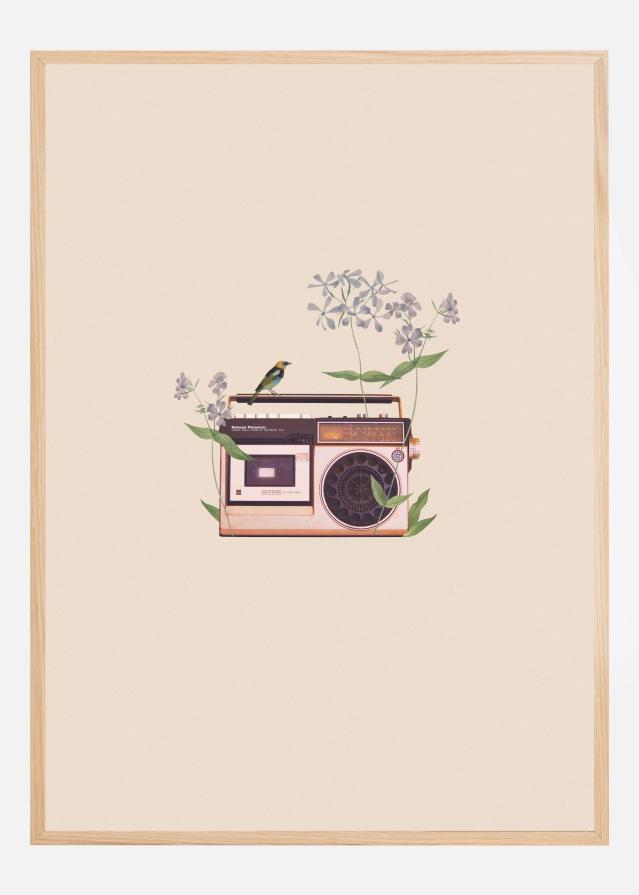 Floral vintage radio Αφίσα
