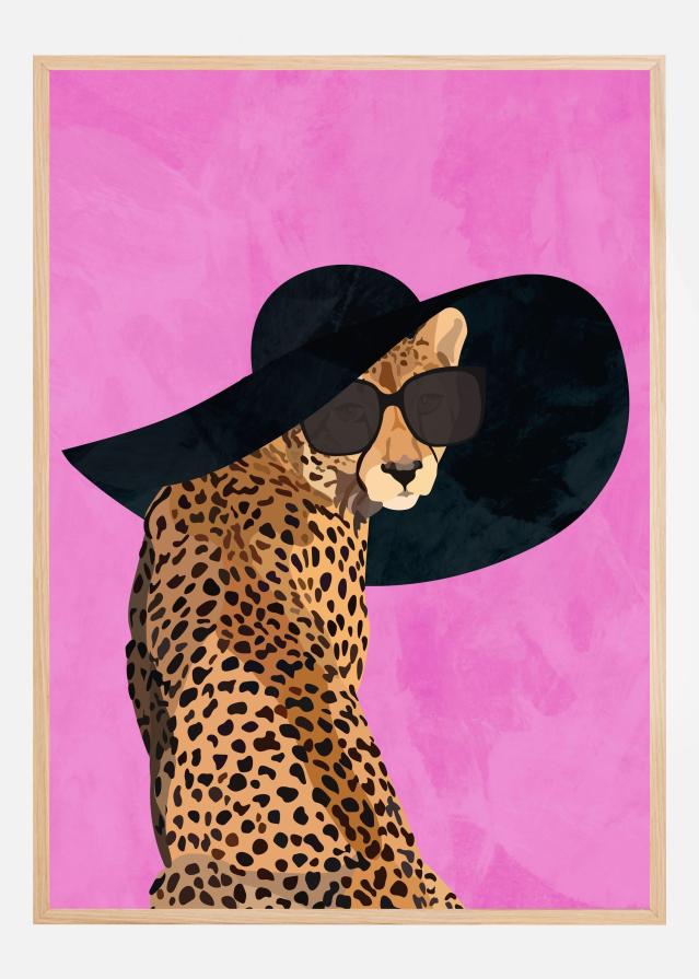 Cheetah Hat Pink Αφίσα