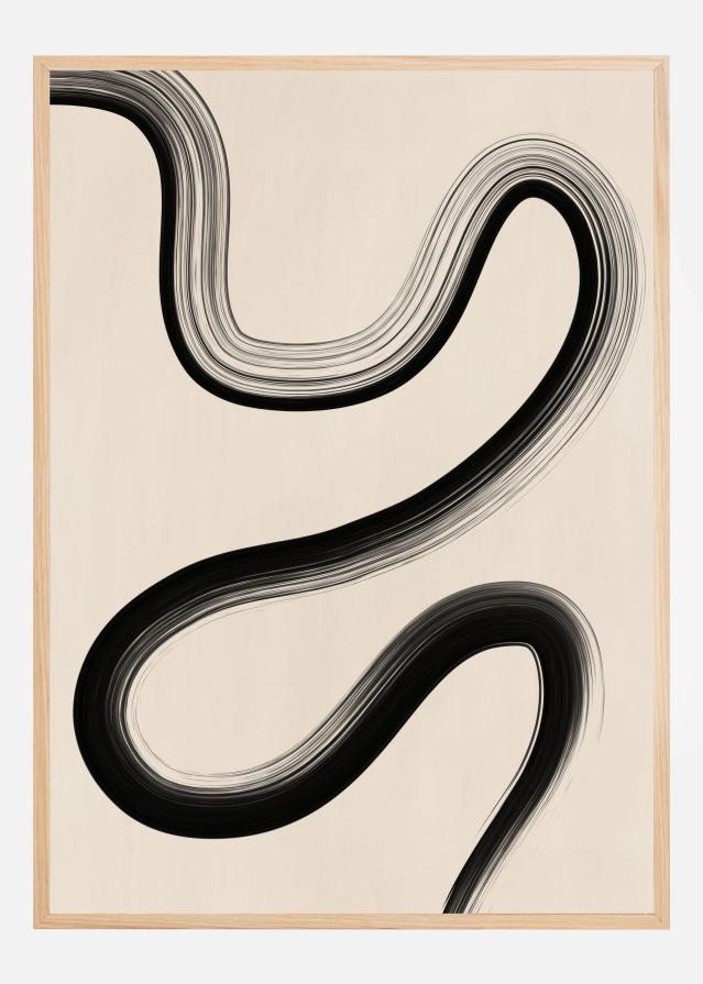 Black Brush Stroke Art Αφίσα