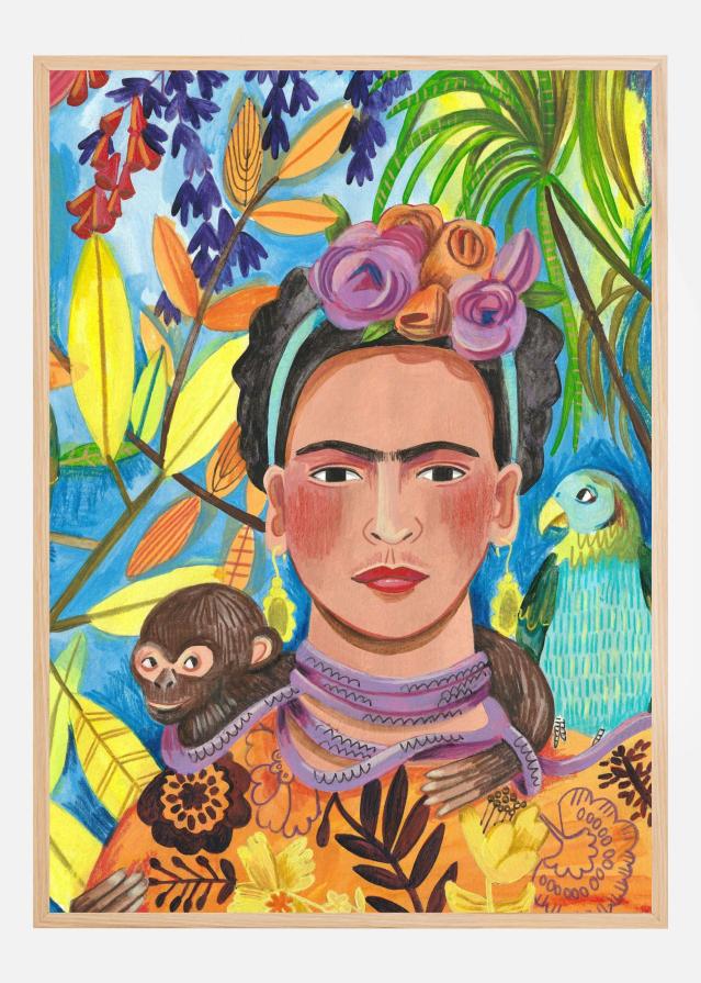 Frida and her parrots Αφίσα