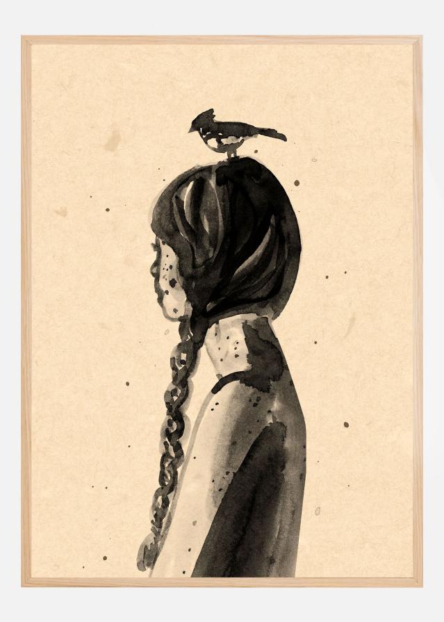 Girl with Bird Αφίσα