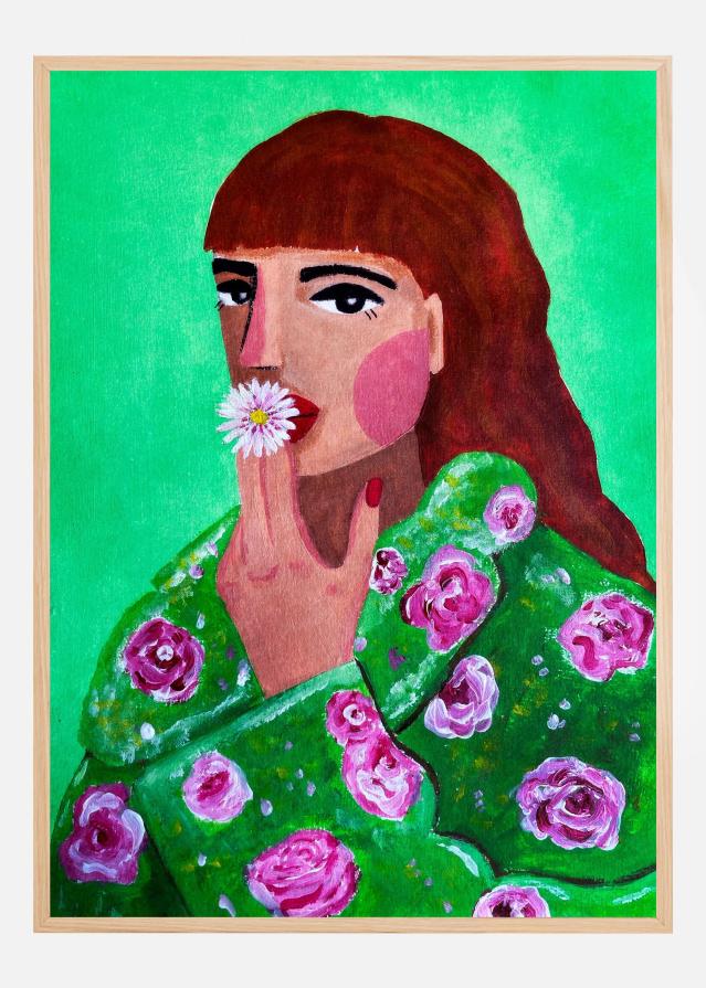Woman Smoking a Flower Αφίσα