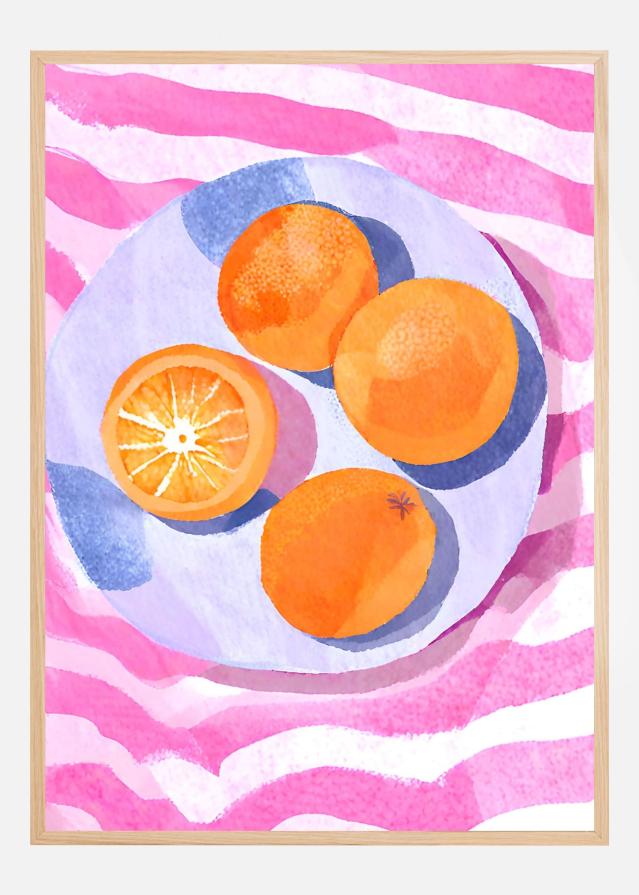 Orangen auf Teller Αφίσα