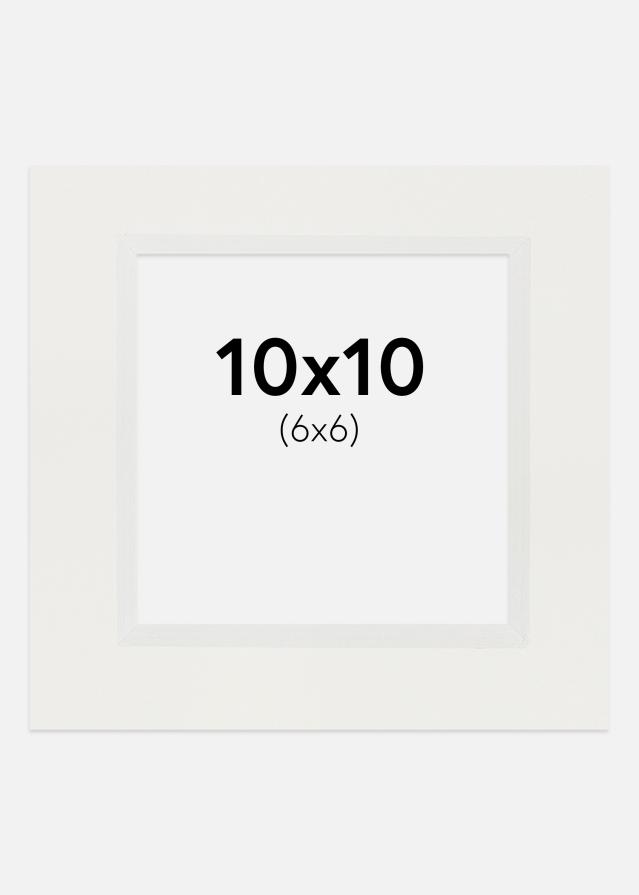 Πασπαρτού Λευκό 3 mm Λευκό πυρήνας 10x10 cm (6x6)