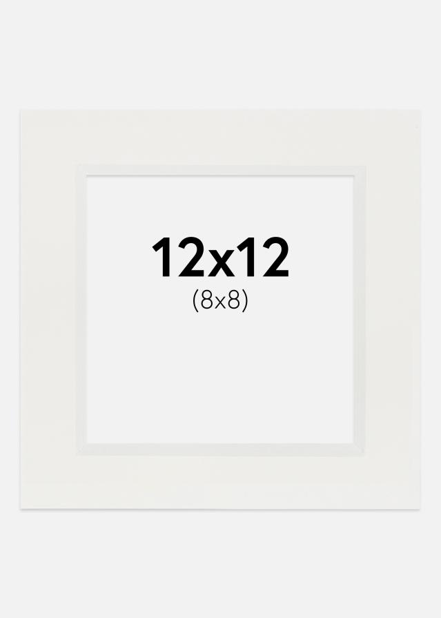 Πασπαρτού Λευκό 3 mm Λευκό πυρήνας 12x12 cm (8x8)