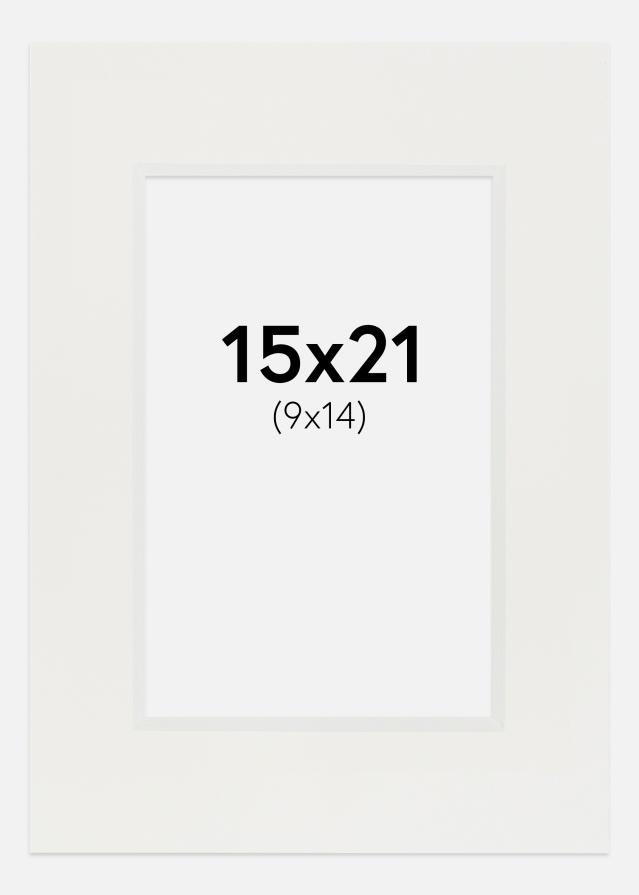 Πασπαρτού Λευκό 3 mm Λευκό πυρήνας 15x21 cm (9x14)