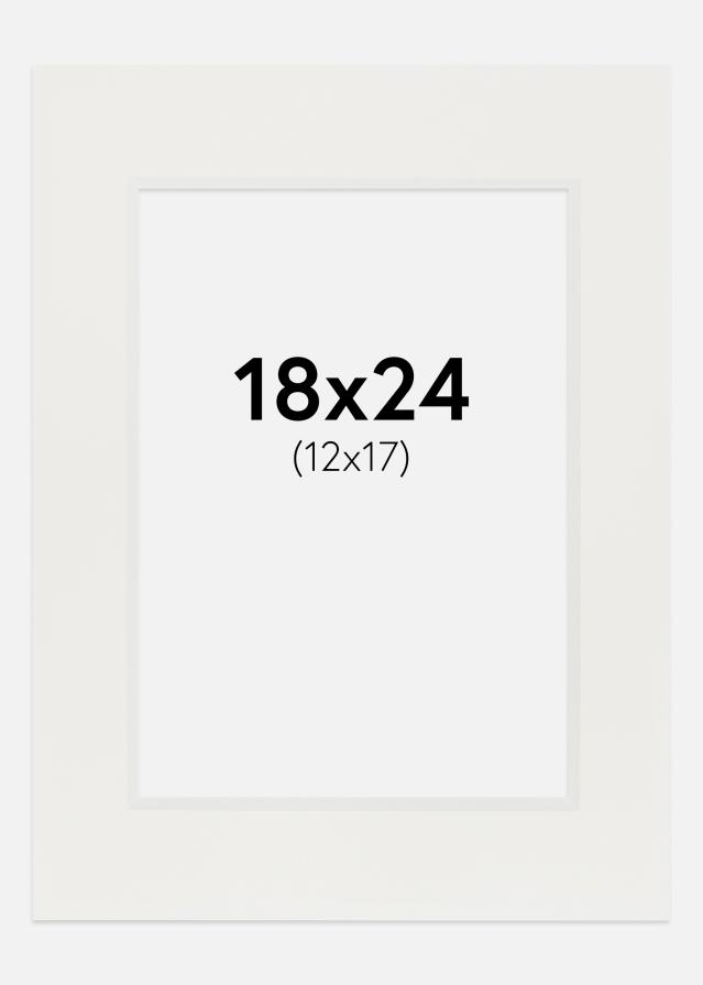 Πασπαρτού Λευκό 3 mm Λευκό πυρήνας 18x24 cm (12x17)