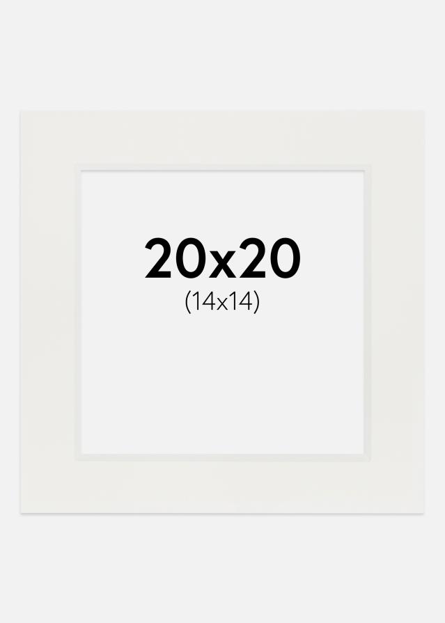 Πασπαρτού Λευκό 3 mm Λευκό πυρήνας 20x20 cm (14x14)