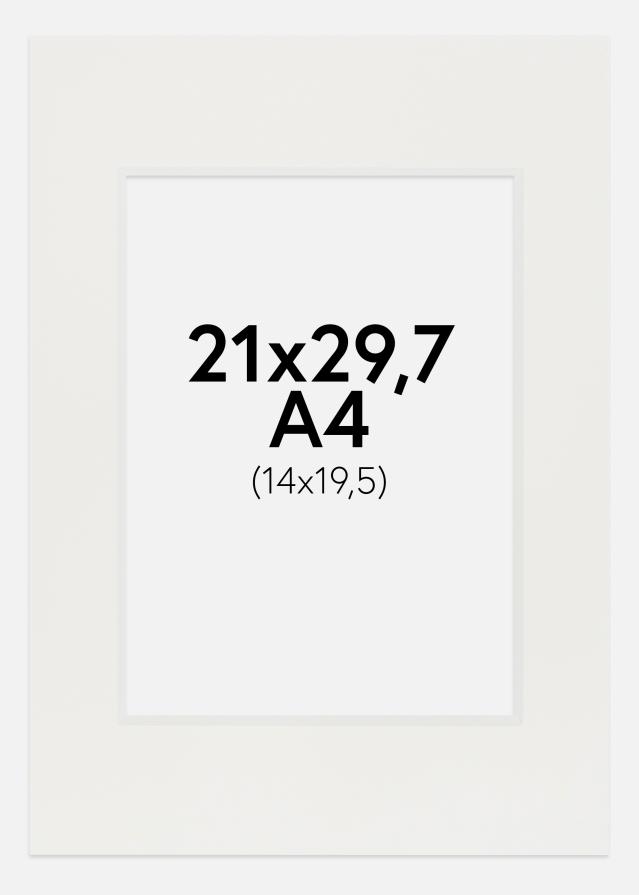 Πασπαρτού Λευκό 3 mm Λευκό πυρήνας A4 21x29,7 cm (14x19,5)