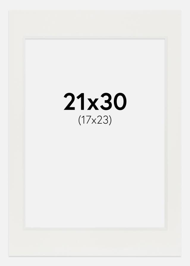 Πασπαρτού Λευκό 3 mm Λευκό πυρήνας 21x30 cm (17x23)