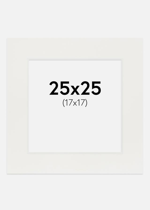 Πασπαρτού Λευκό 3 mm Λευκό πυρήνας 25x25 cm (17x17)