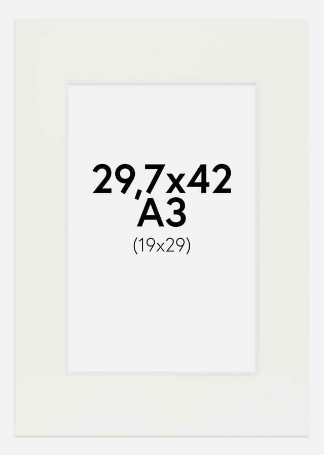 Πασπαρτού Λευκό 3 mm Λευκό πυρήνας 29,7x42 cm (19x29)