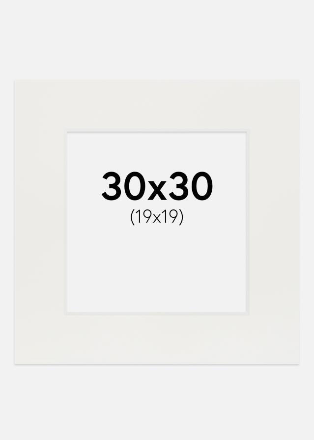 Πασπαρτού Λευκό 3 mm Λευκό πυρήνας 30x30 cm (19x19)