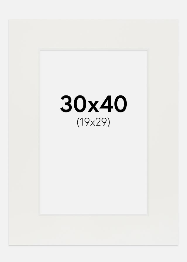 Πασπαρτού Λευκό 3 mm Λευκό πυρήνας 30x40 cm (19x29)