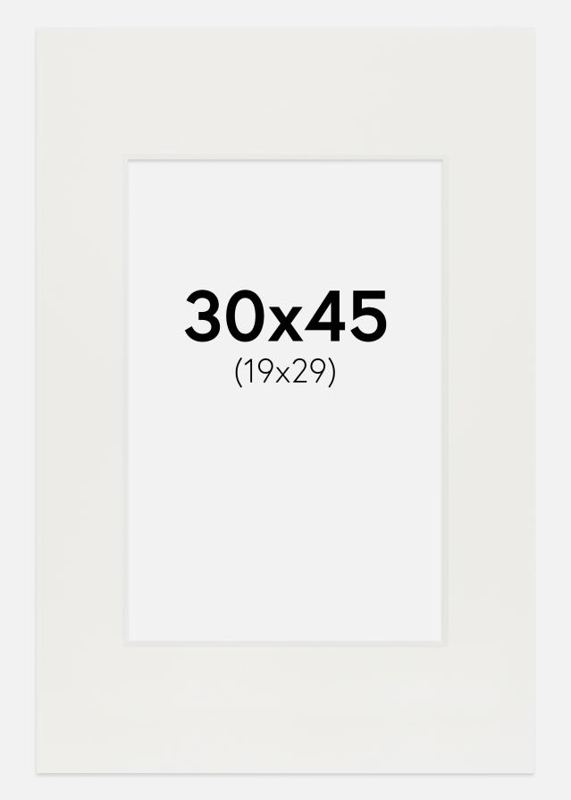 Πασπαρτού Λευκό 3 mm Λευκό πυρήνας 30x45 cm (19x29)