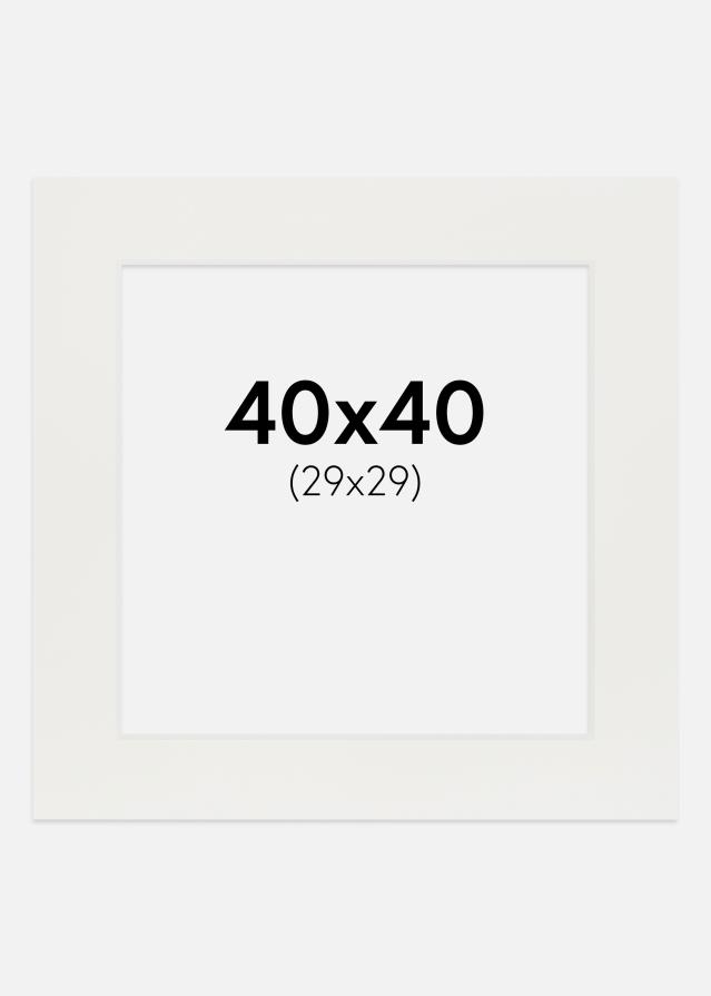 Πασπαρτού Λευκό 3 mm Λευκό πυρήνας 40x40 cm (29x29)