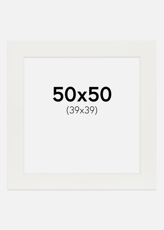 Πασπαρτού Λευκό 3 mm Λευκό πυρήνας 50x50 cm (39x39)