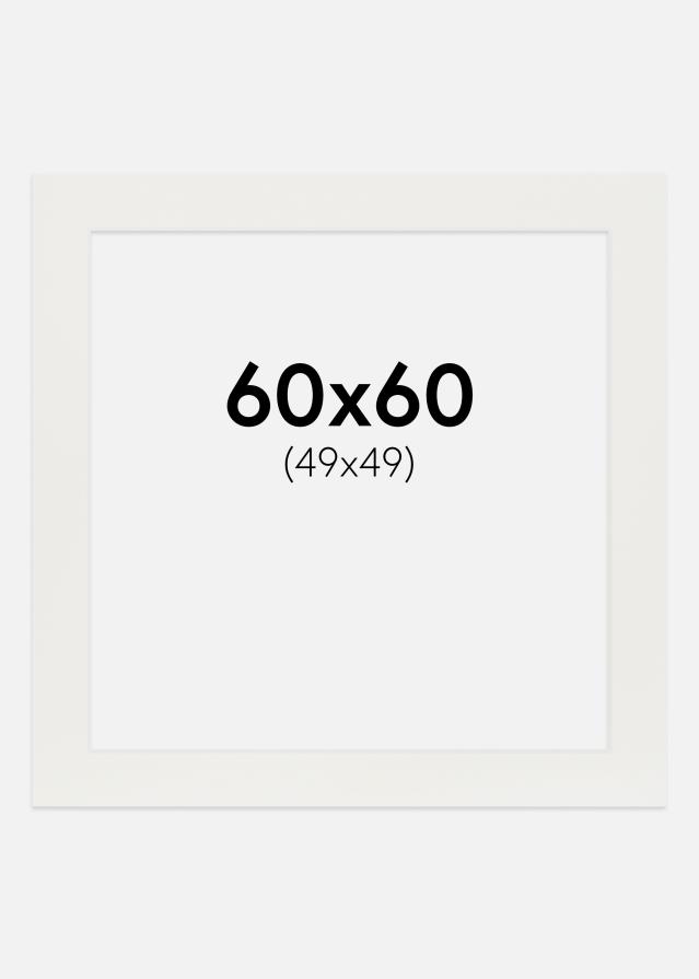 Πασπαρτού Λευκό 3 mm Λευκό πυρήνας 60x60 cm (49x49)