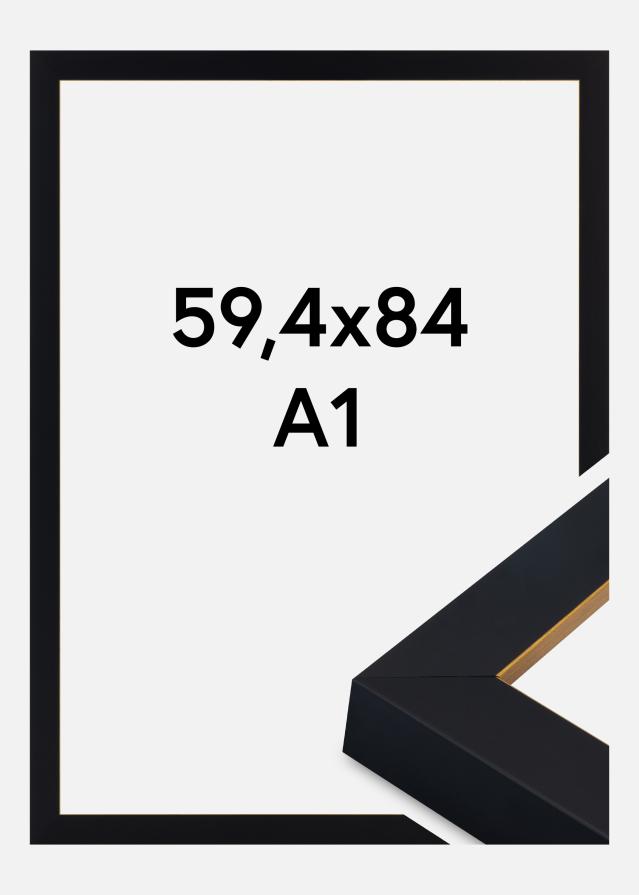 Πλαίσιο Sussex Ακρυλικό γυαλί Μαύρο/Χρυσό 59,4x84,1 cm (A1)