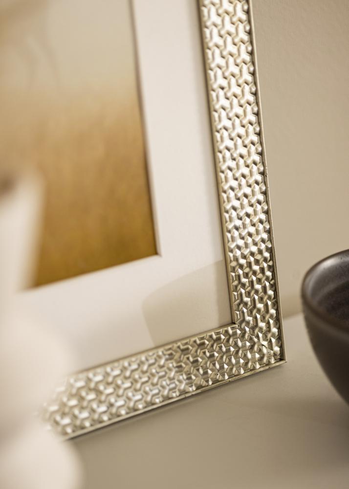 Πλαίσιο Grace Ασήμι 30x40 cm - Πασπαρτού Λευκό 22x32 cm