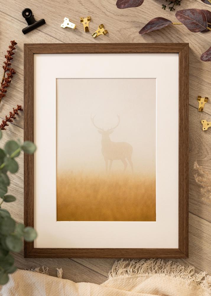 Πλαίσιο Hermes Καρυδιά 60x70 cm - Πασπαρτού Λευκό 50x56 cm