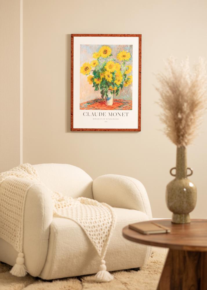 Πλαίσιο Hermes Καρυδιά 60x70 cm - Πασπαρτού Λευκό B2 500x707 mm