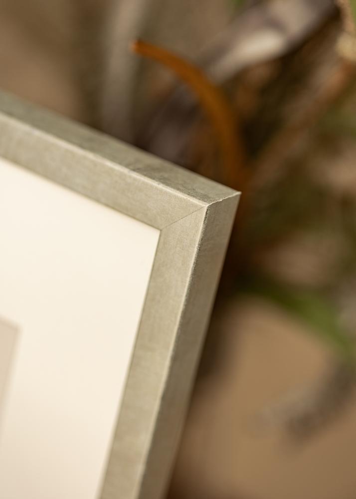 Πλαίσιο Ares Ασήμι 24x30 cm - Πασπαρτού Λευκό 7x9 inches