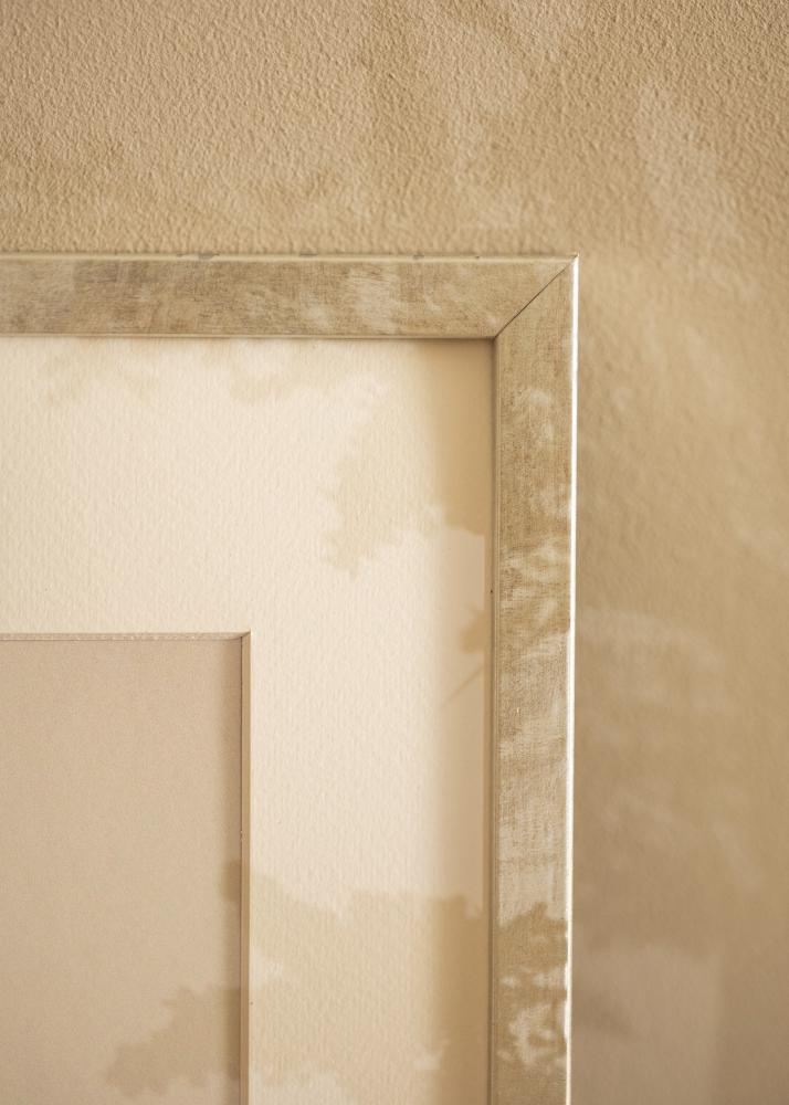 Πλαίσιο Ares Ασήμι 24x30 cm - Πασπαρτού Λευκό 7x9 inches