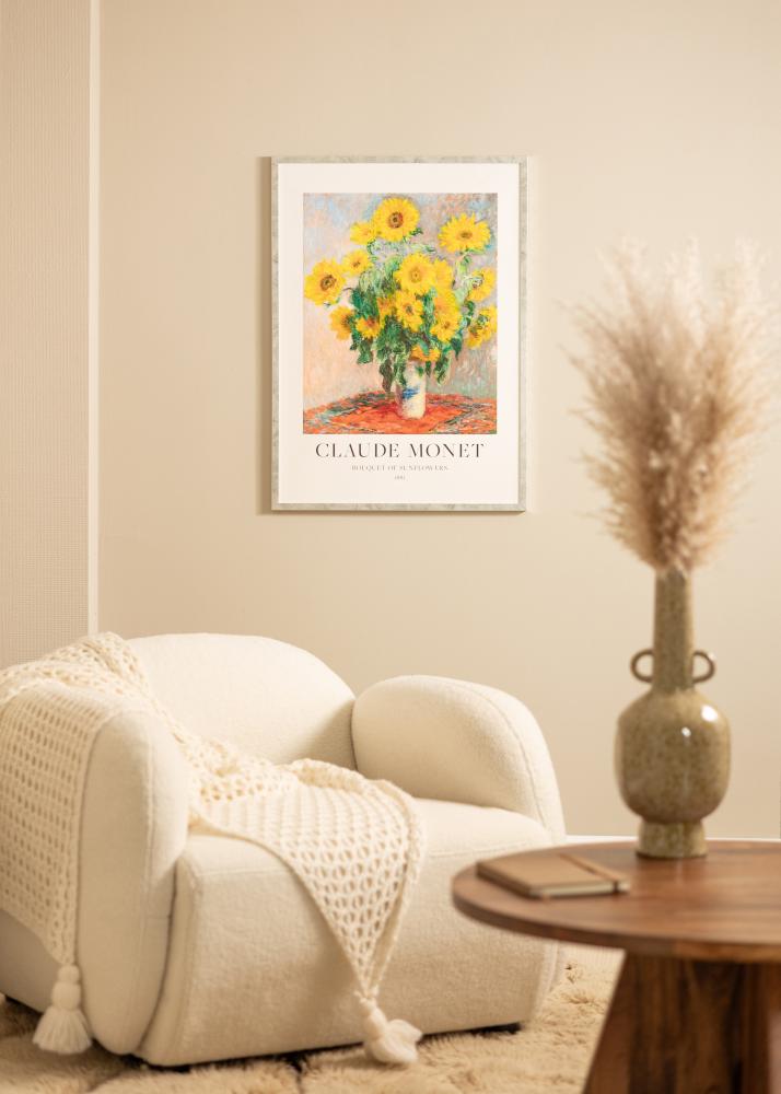 Πλαίσιο Ares Ασήμι 24x30 cm - Πασπαρτού Λευκό 7x9 inches