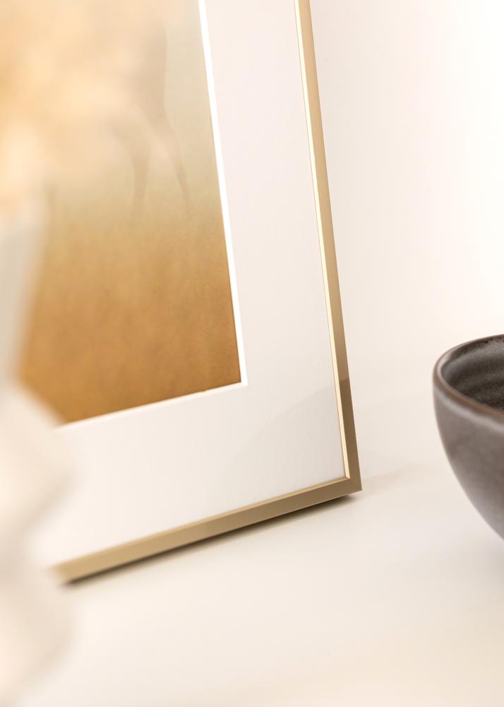 Πλαίσιο αλουμινίου ορείχαλκος 70x100 cm - Πασπαρτού Λευκό 24x36 inches