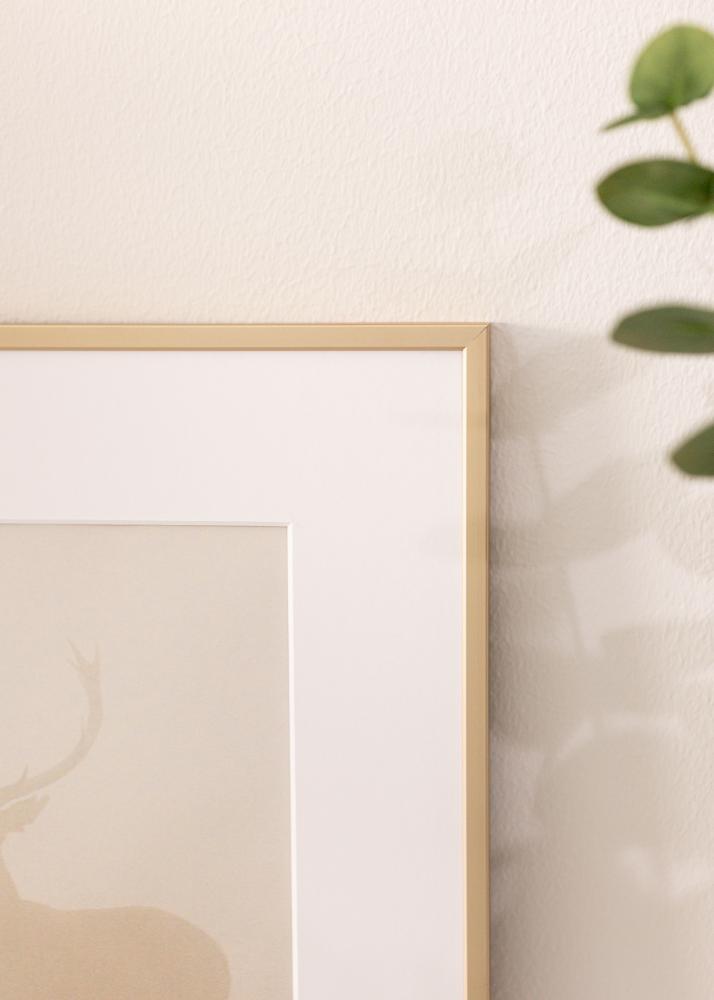 Πλαίσιο αλουμινίου ορείχαλκος 70x100 cm - Πασπαρτού Λευκό 24x36 inches