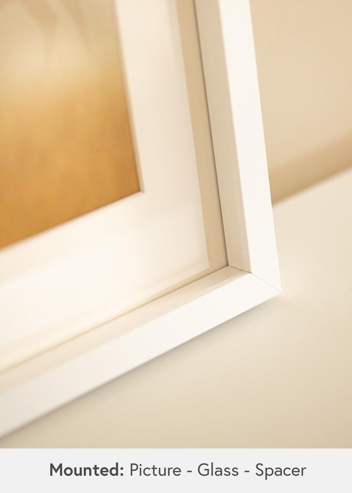 BGA Πλαίσιο κουτιού Λευκό 50x70 cm - Πασπαρτού Λευκό 40x60 cm