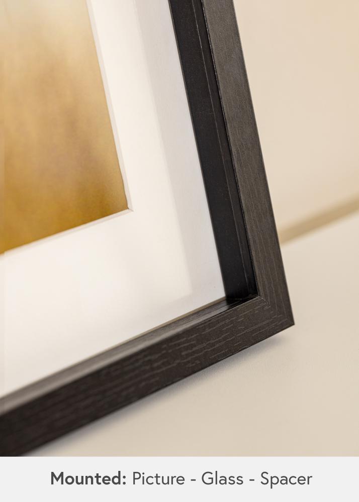 BGA Πλαίσιο κουτιού Μαύρο 30x40 cm - Πασπαρτού Λευκό 20x28 cm