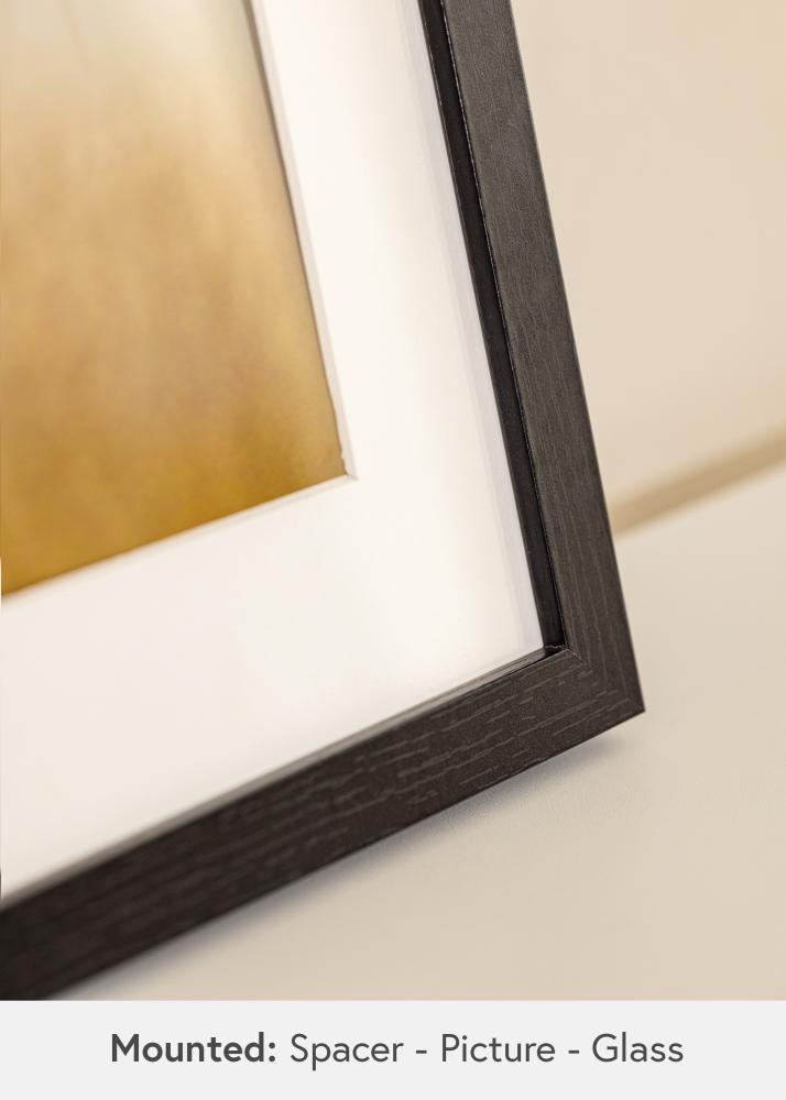 BGA Πλαίσιο κουτιού Μαύρο 30x40 cm - Πασπαρτού Λευκό 20x28 cm