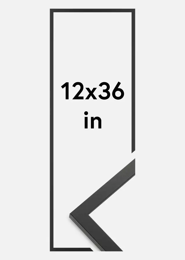 Πλαίσιο Trendy Ακρυλικό γυαλί Μαύρος 12x36 inches (30,48x91,44 cm)