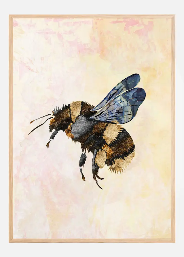 Grunge Watercolour Bee Αφίσα