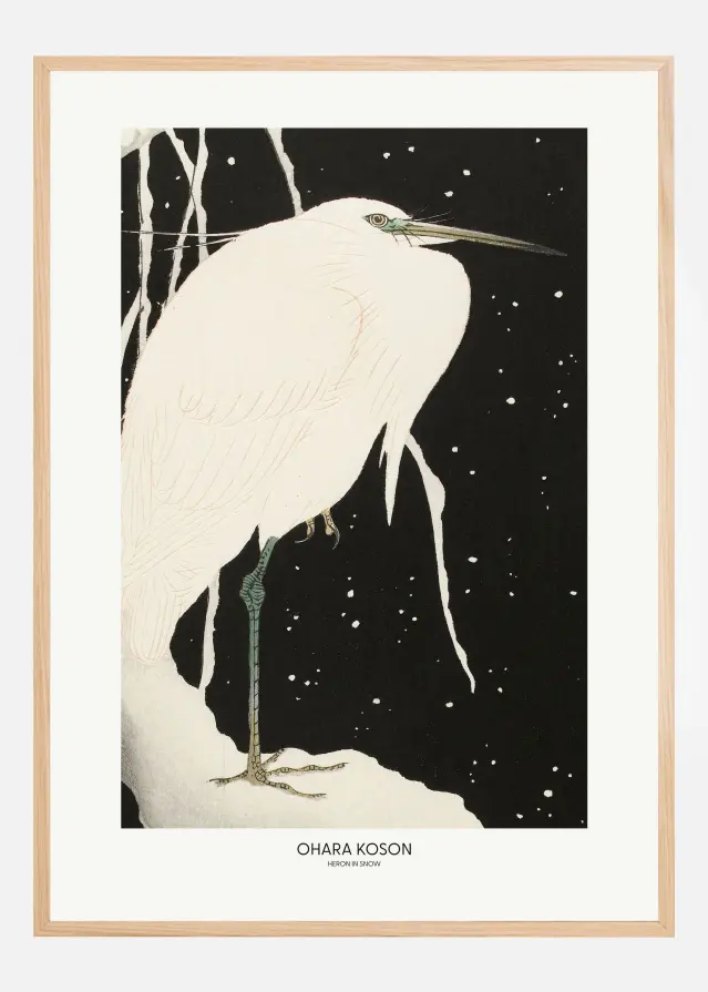 Heron In The Snow Αφίσα
