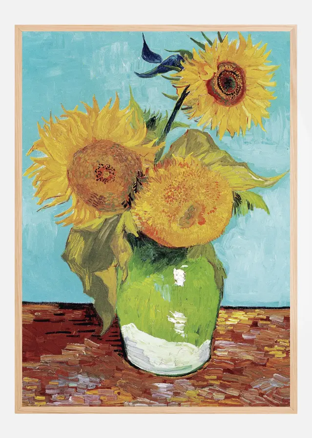 Vase With Three Sunflowers Αφίσα