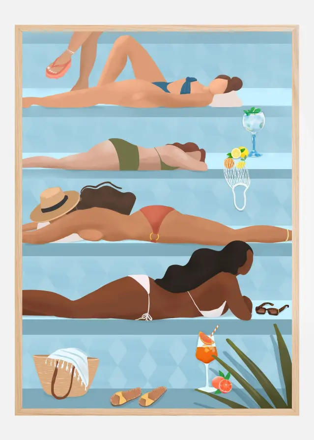 Ladies by the pool Αφίσα