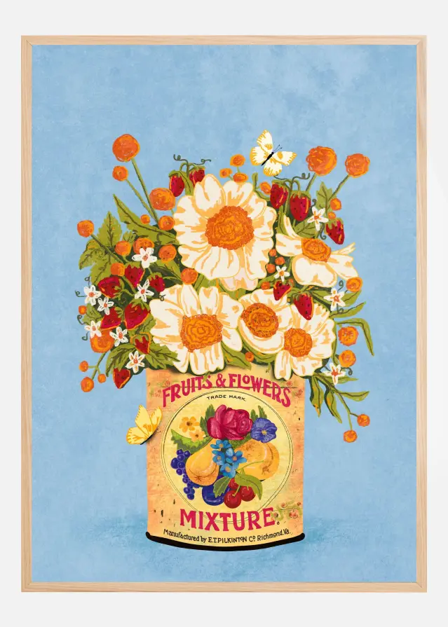Flowers In a Vintage Tea Can Αφίσα