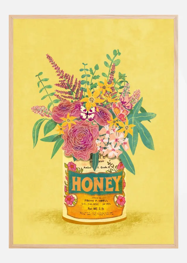 Flowers In a vintage Honey Can Αφίσα