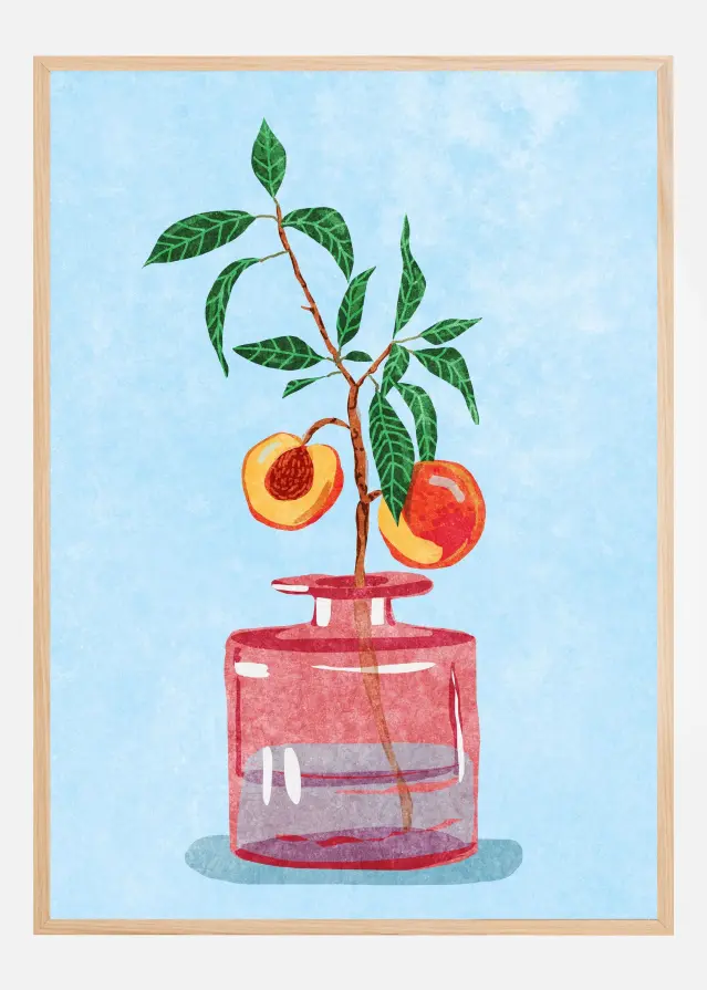 Peach Tree in Vase Αφίσα
