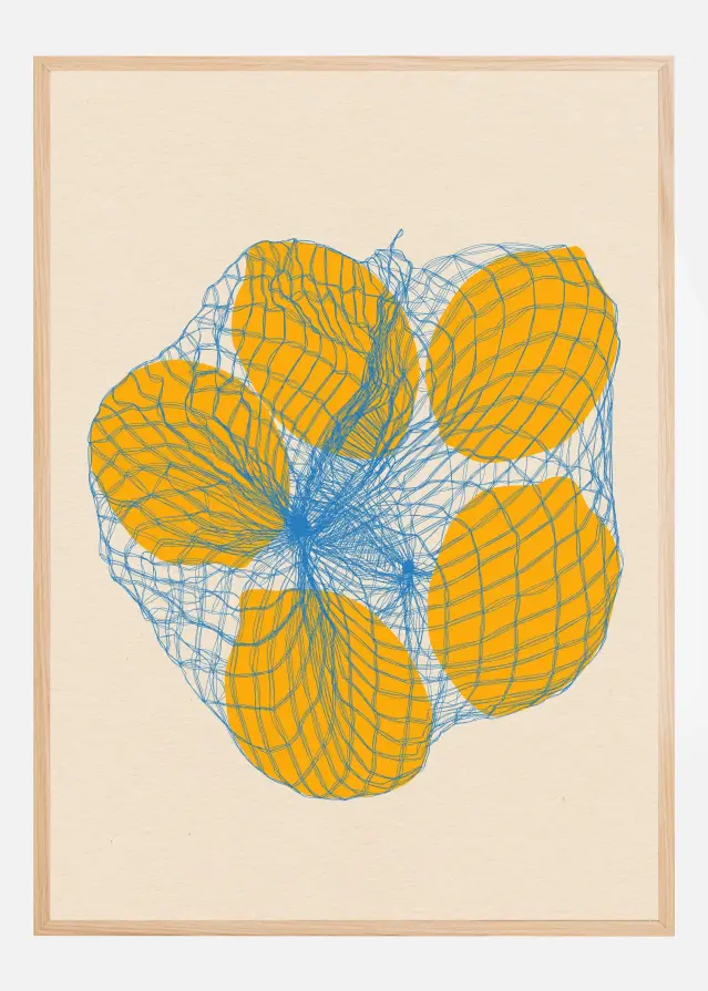 Five Lemons In a Net Bag Αφίσα