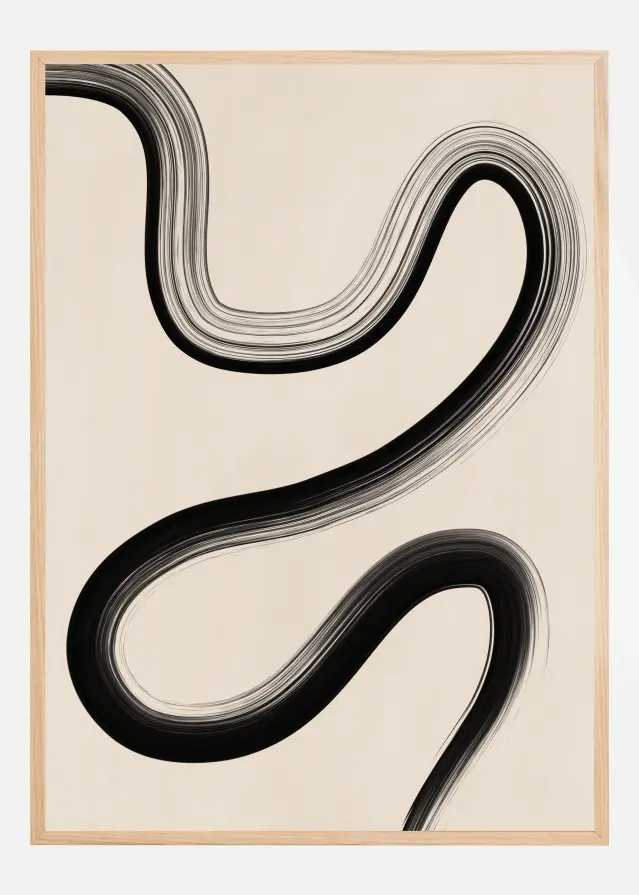 Black Brush Stroke Art Αφίσα