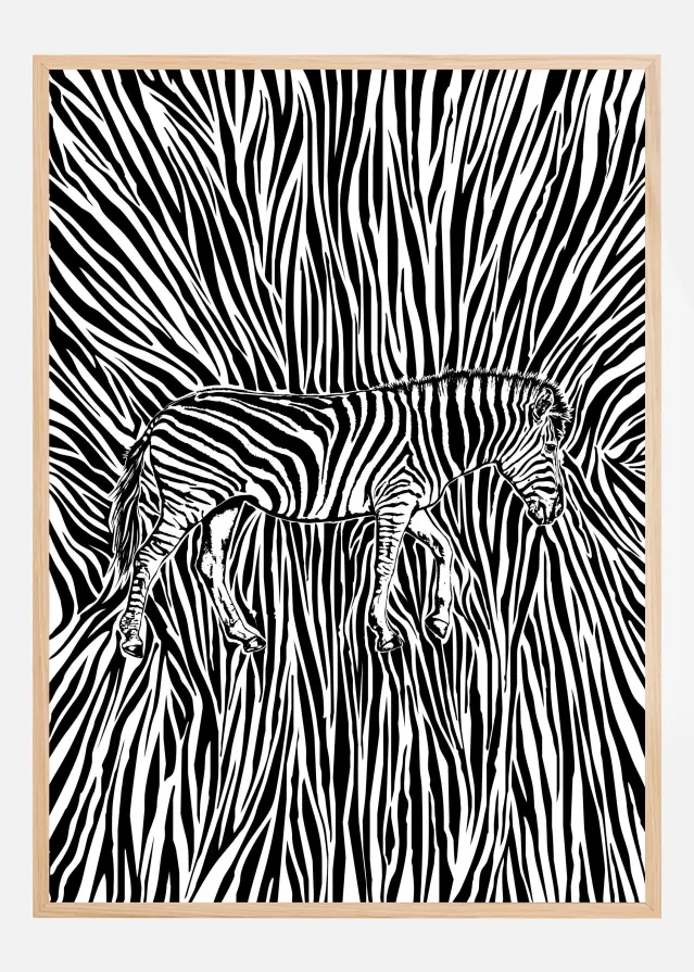 African Zebra striped camouflage Αφίσα