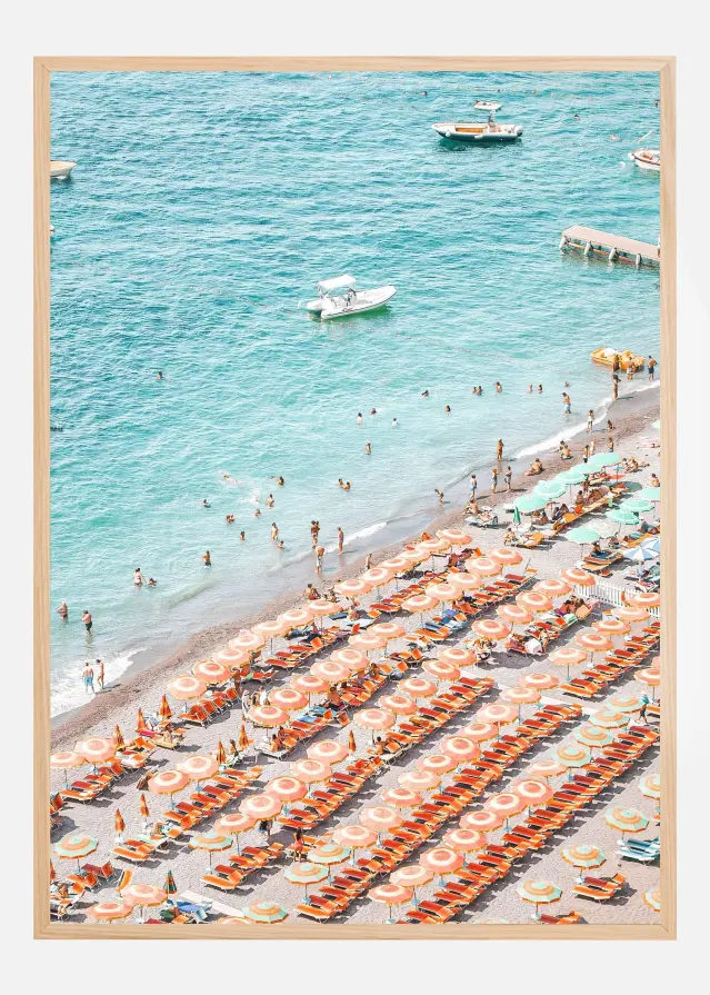 Positano Beach Scene Αφίσα
