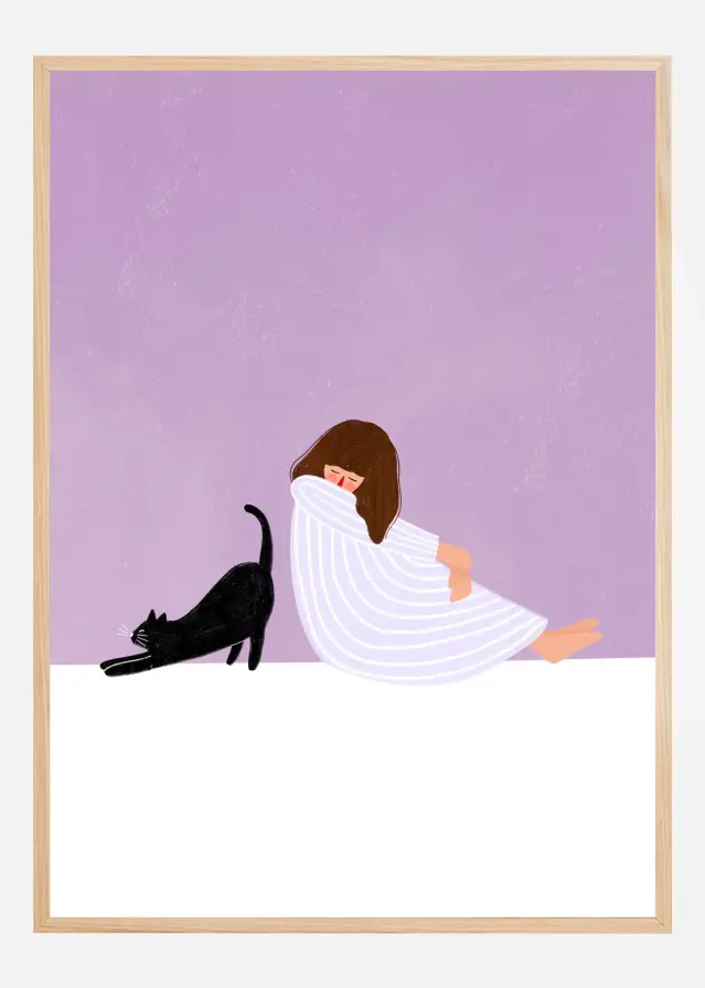 Girl and Cat Αφίσα