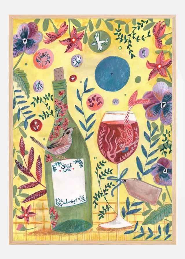 Mermaid Wine Αφίσα