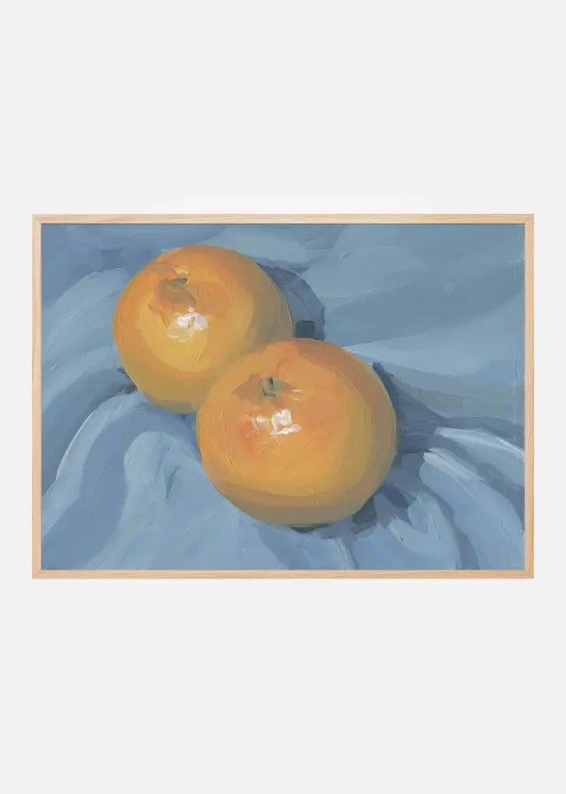 Oranges on Blue Αφίσα