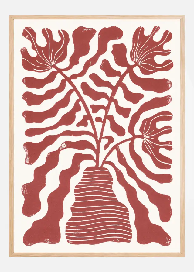 Red Flowers In a Vase Αφίσα